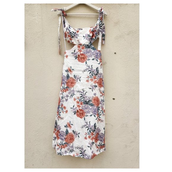 SOFIA THE LABEL Mimi Cut Out Midi Dress Jewel Floral - Picture 4 of 10